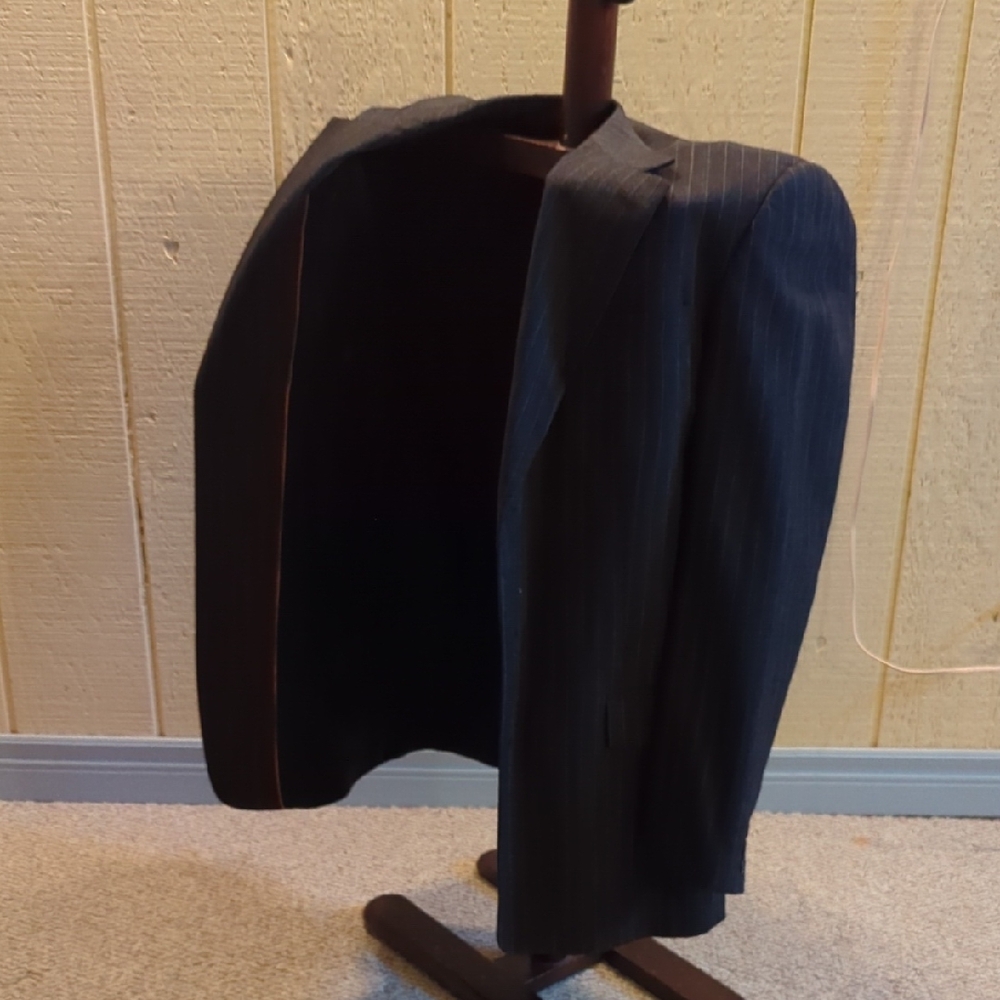 Men's Elegant Charcoal Pinstripe Blazer